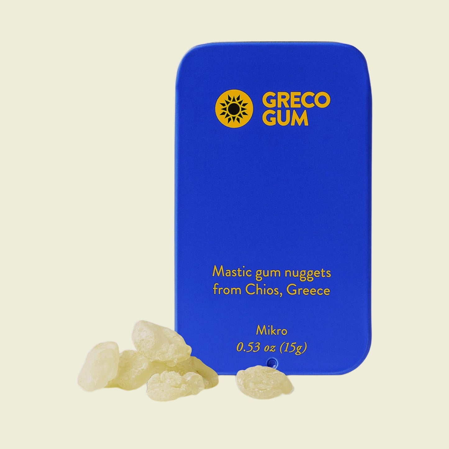 Greco Gum Mastic Gum Nuggets, Mikro Tin (15g)