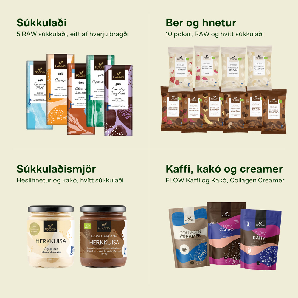 Kaffiboðið: vörurnar eftir flokkum