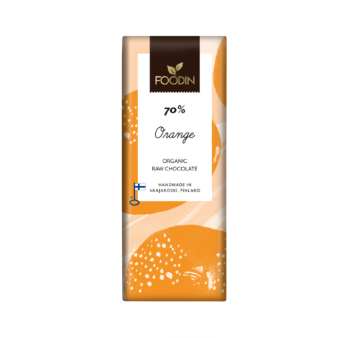 RAW súkkulaði Appelsína 70% 40g frá FOODIN
